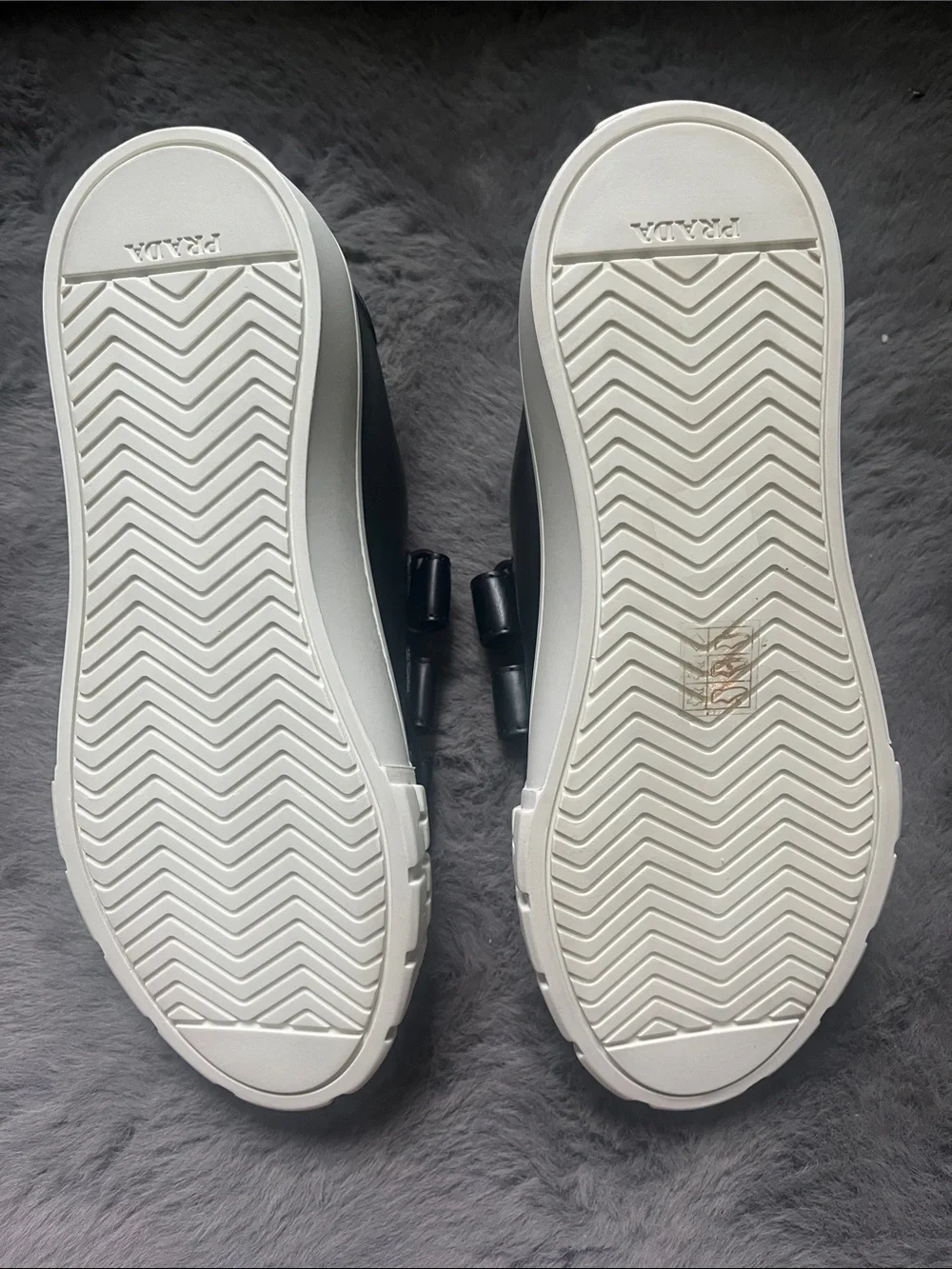 Prada women Black Leather Velcro Sneakers - Picture 2 of 5